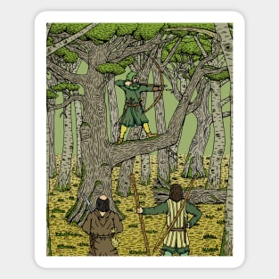 Robin in Sherwood Sticker